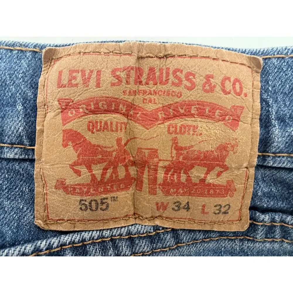 Levi’s Men’s 505 Regular Jeans 34x32 Blue